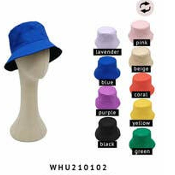 Solid Color Cotton Bucket Hat Green - Picture 3 of 3